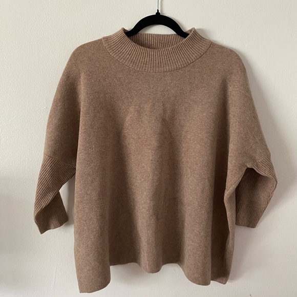 by & by Sweaters - By & By Brown Pullover Oversize TurtleNeck Women's Sweatshirt Size Medium